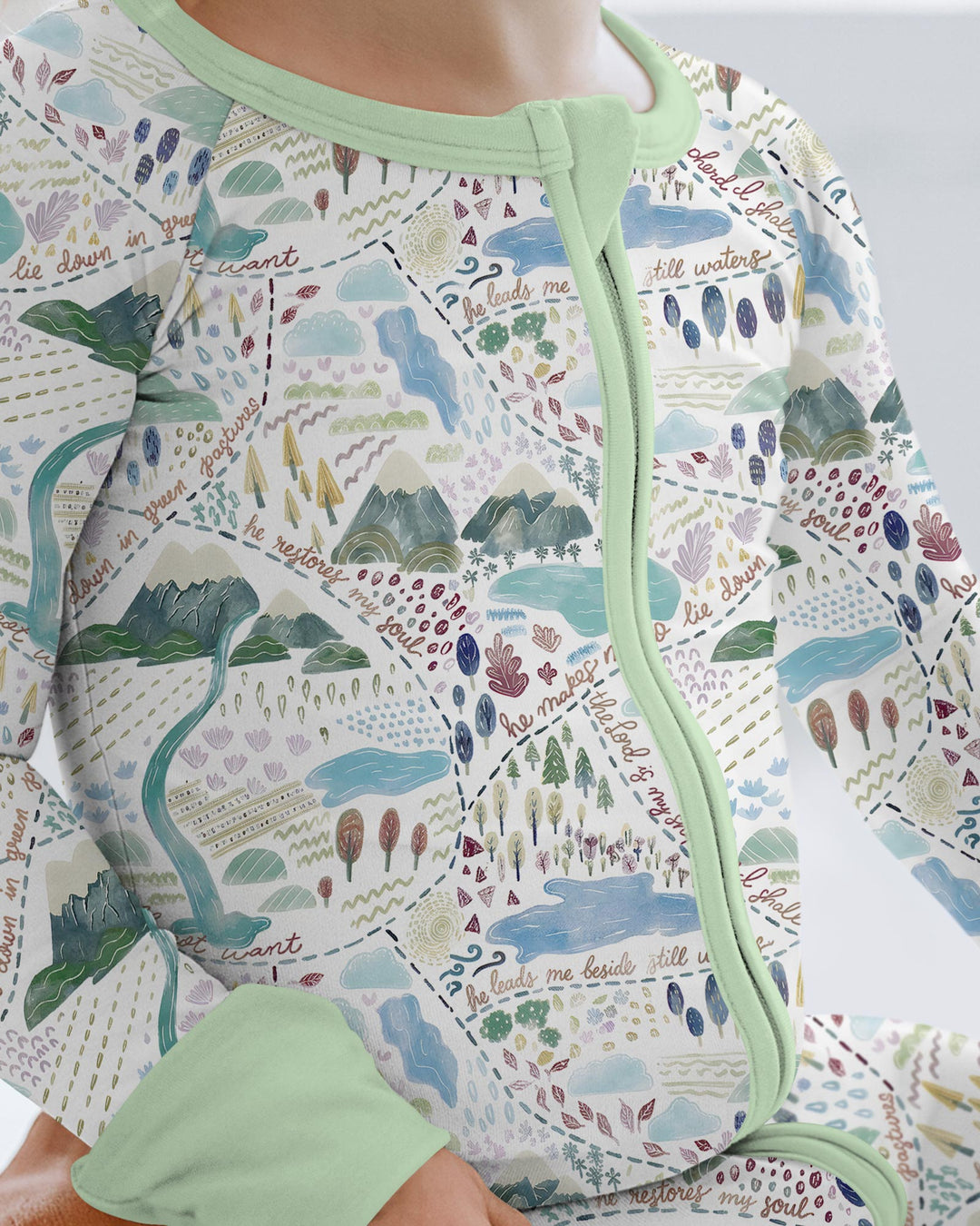 Whimsical Psalms 23 Map Bamboo Convertible Zippy