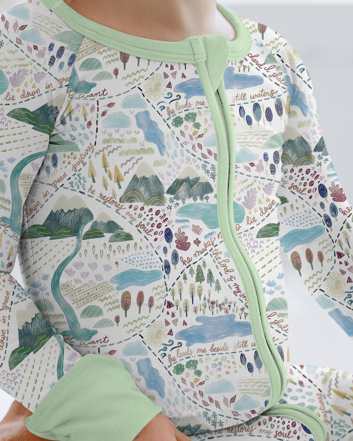 Whimsical Psalms 23 Map Bamboo Convertible Zippy