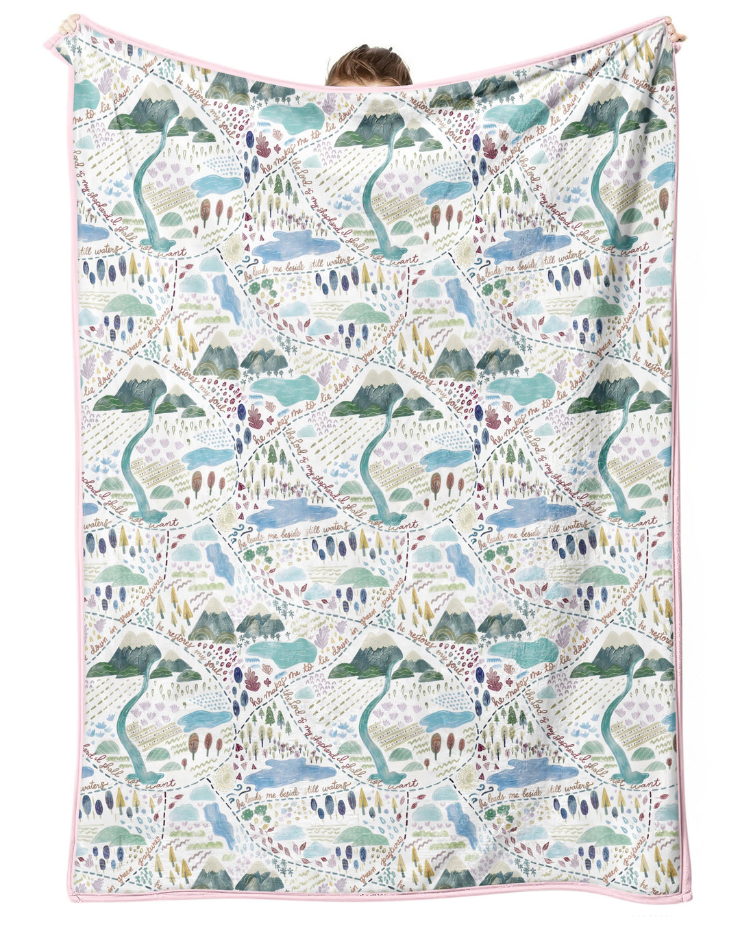Whimsical Psalms 23 Map Bamboo Blanket
