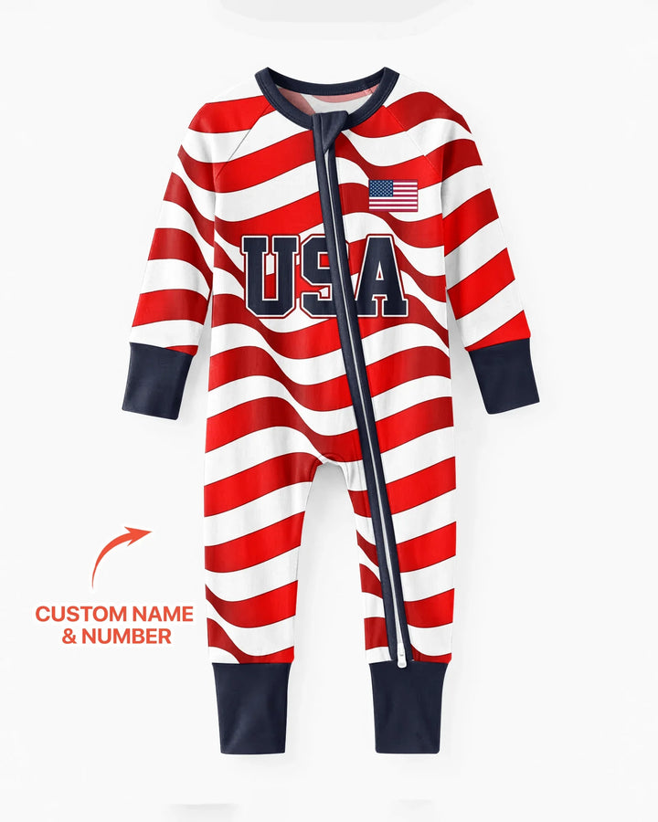 Custom Name USA Spirit Bamboo Convertible Zippy