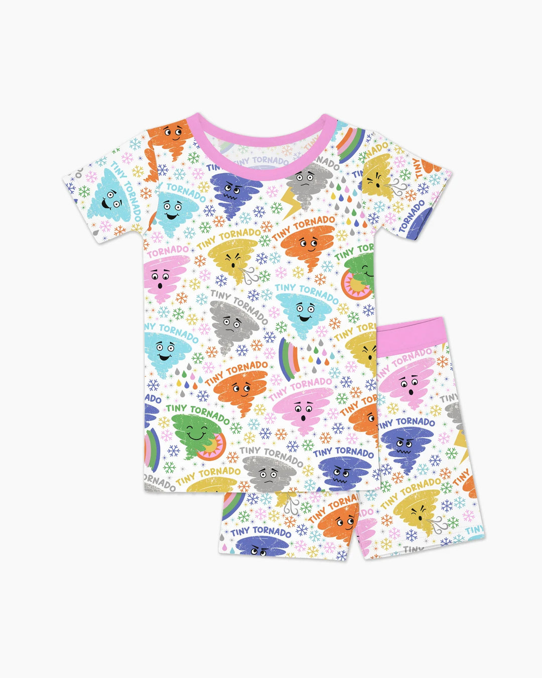 Tornado Family Matching Bamboo Two Piece Short Sleeve Shorts Pajama Set
