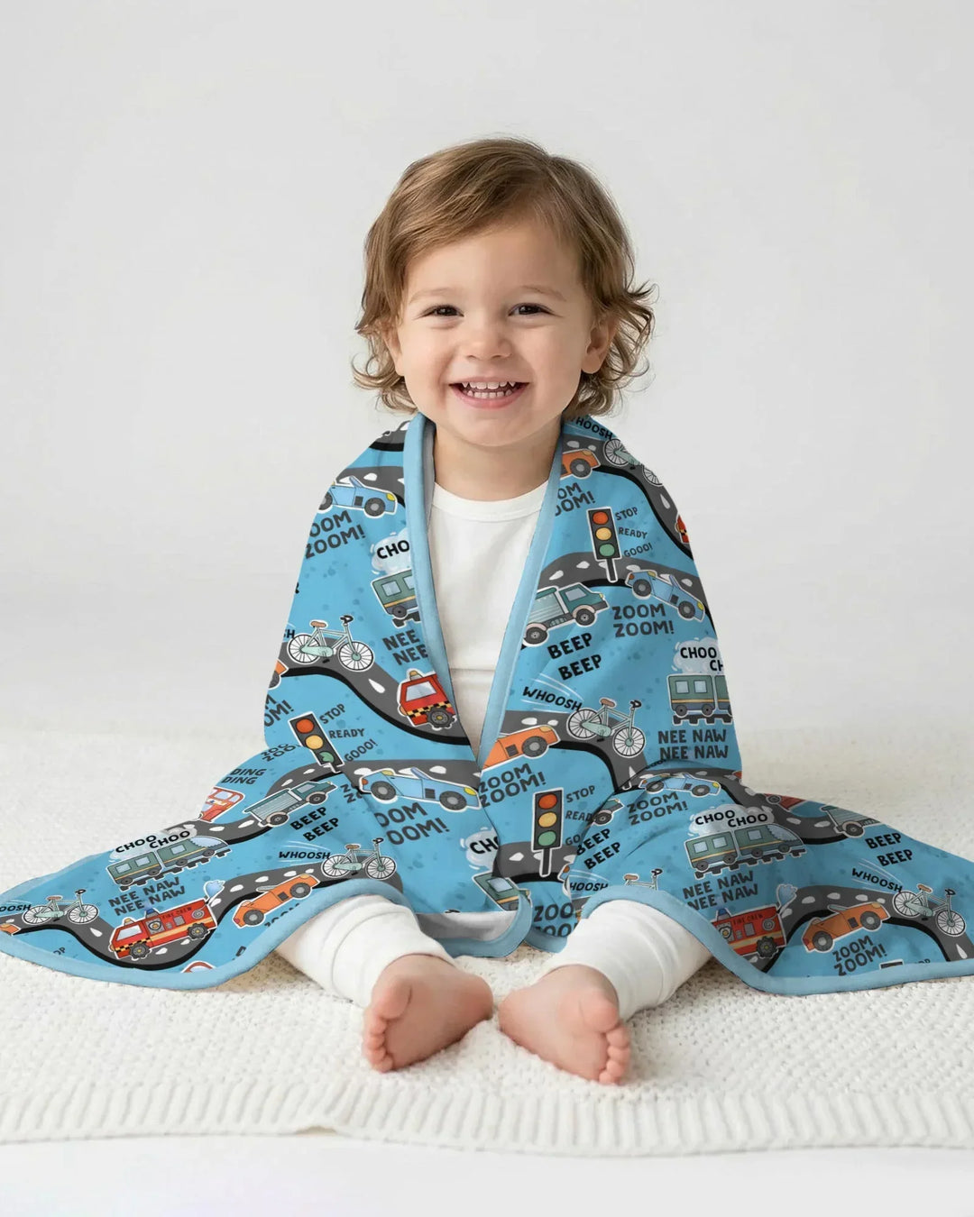 Zoom Zoom Beep Beep Bamboo Blanket