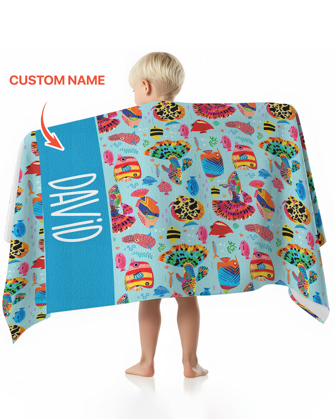 Custom Name Fish Dream Beach Towel