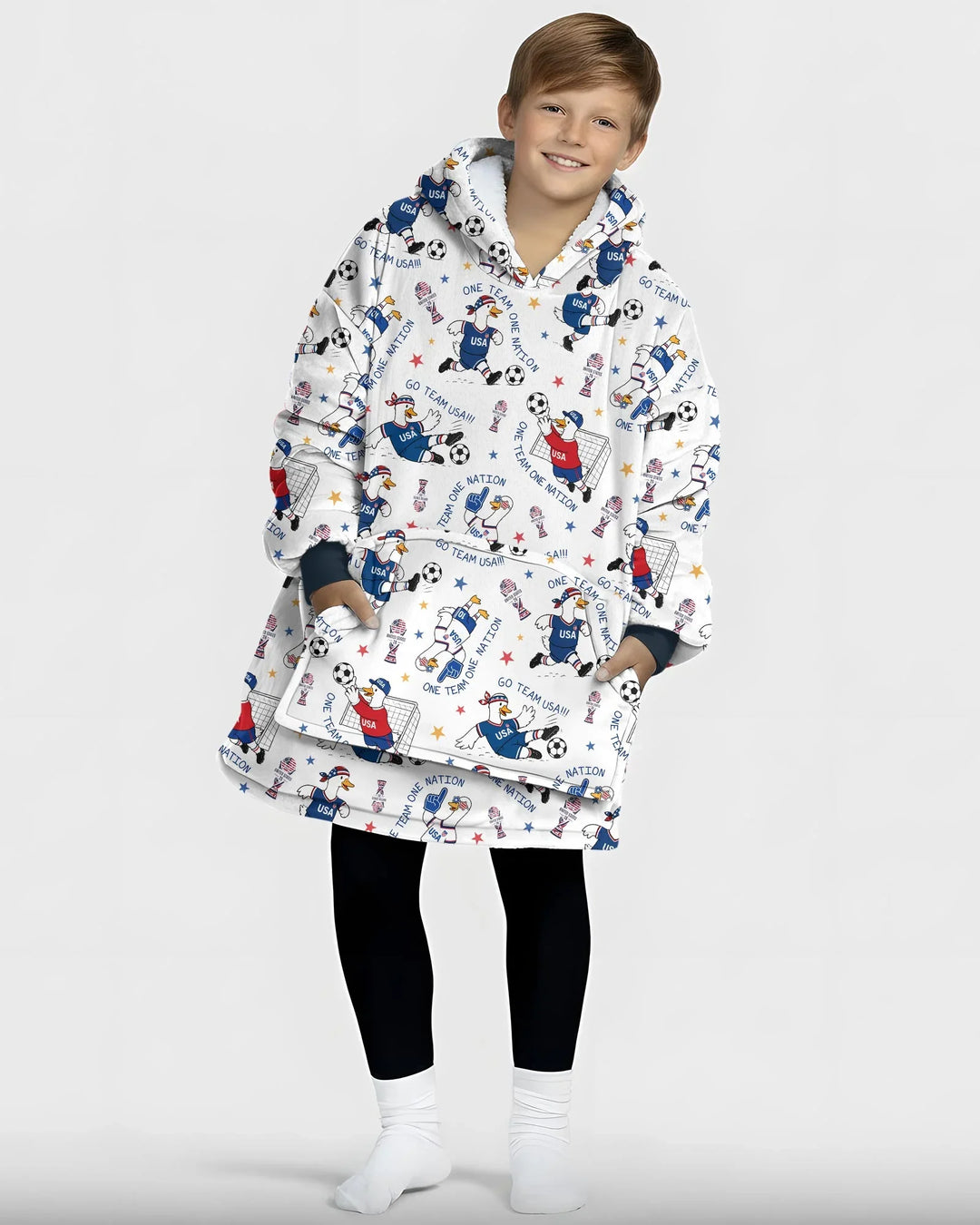 USA Soccer Goose Family Matching Bamboo Blanket Hoodie
