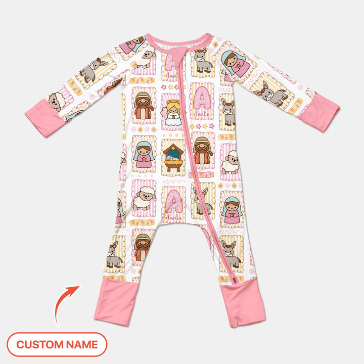 Custom Name Christmas Nativity Convertible Zippy