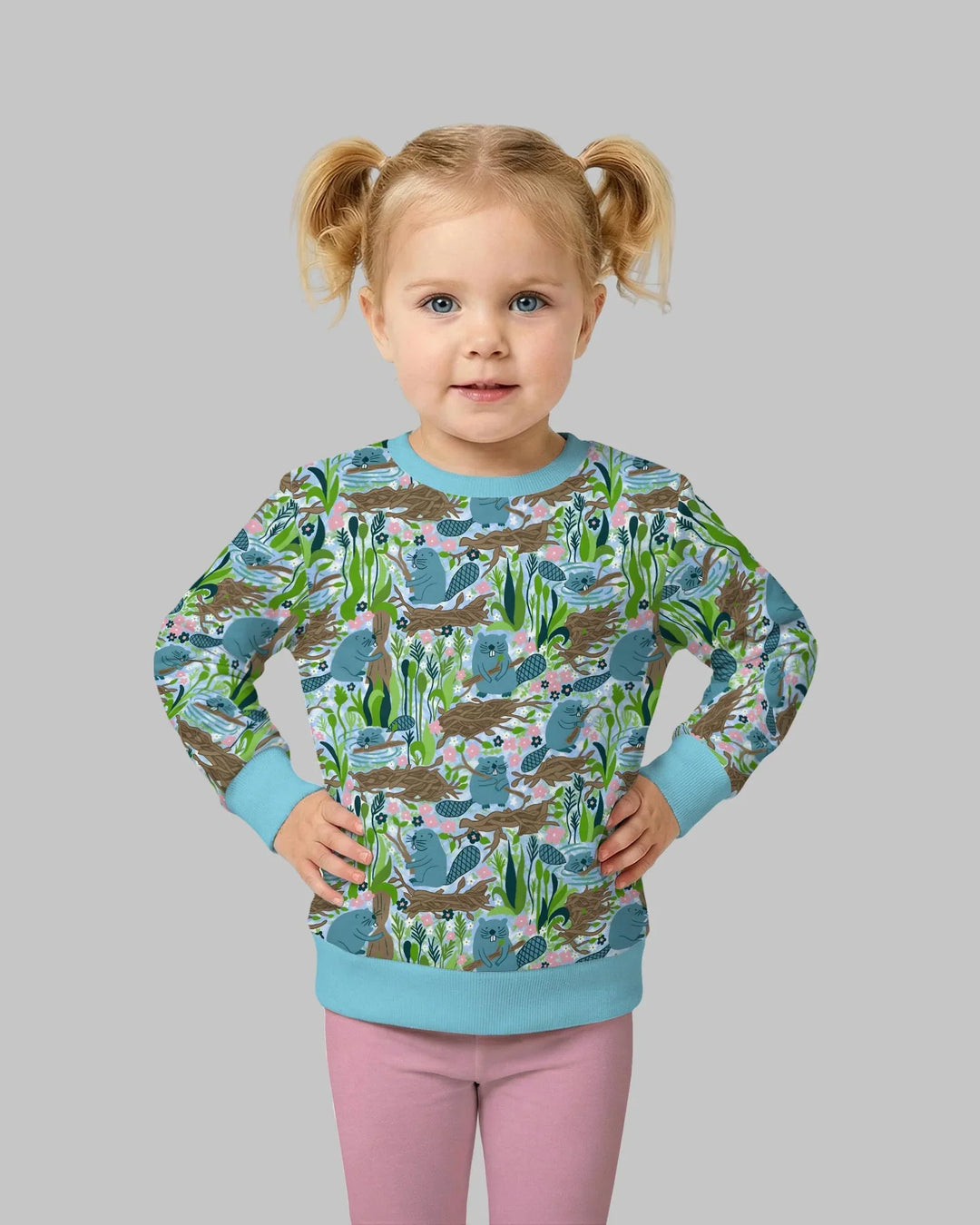Sudadera con cuello redondo de bambú Little Dam Builders