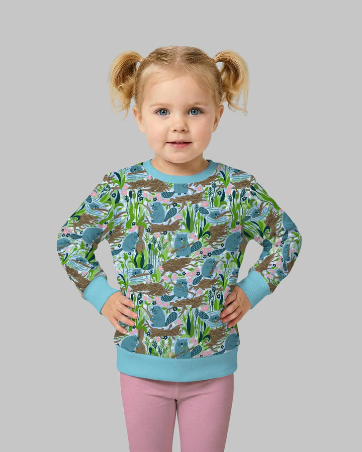 Sudadera con cuello redondo de bambú Little Dam Builders