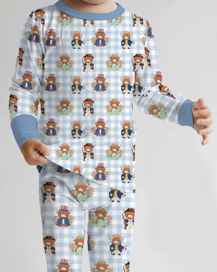 Zweiteiliges Langarm-Pyjama-Set mit Sommerfrüchten
