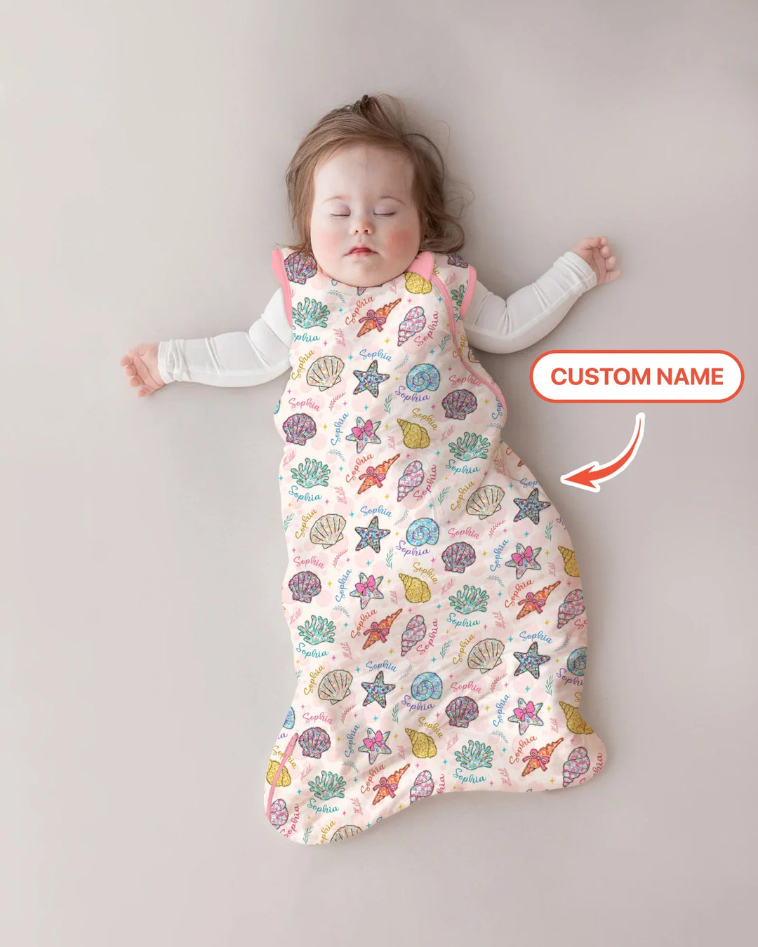 Custom Name Seaside Wildflower Summer Bamboo Sleep Bag