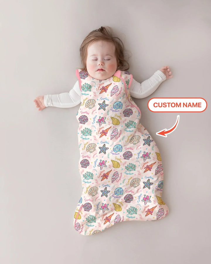 Custom Name Seaside Wildflower Summer Bamboo Sleep Bag