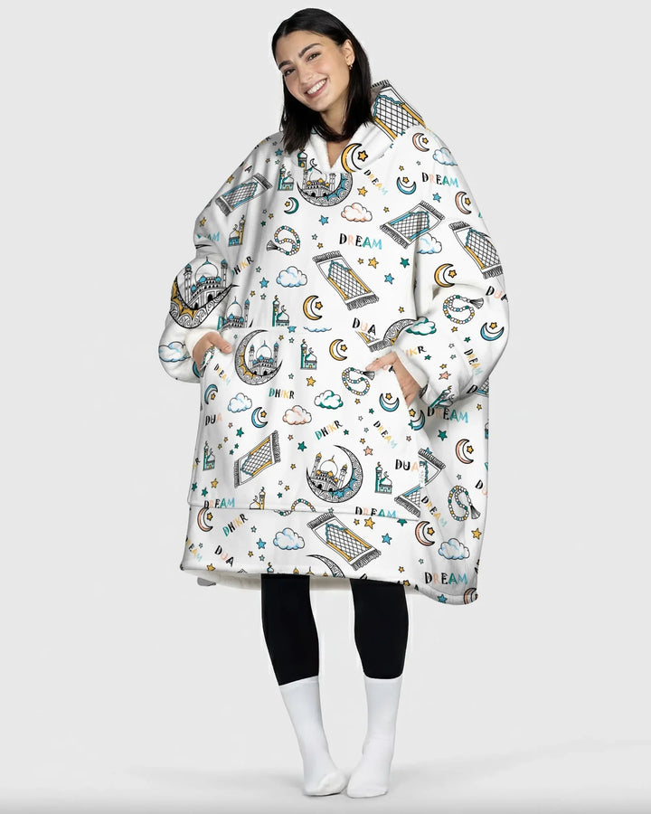 Dua, Dhikr, Dream Matching Family Wearable Blanket Hoodie