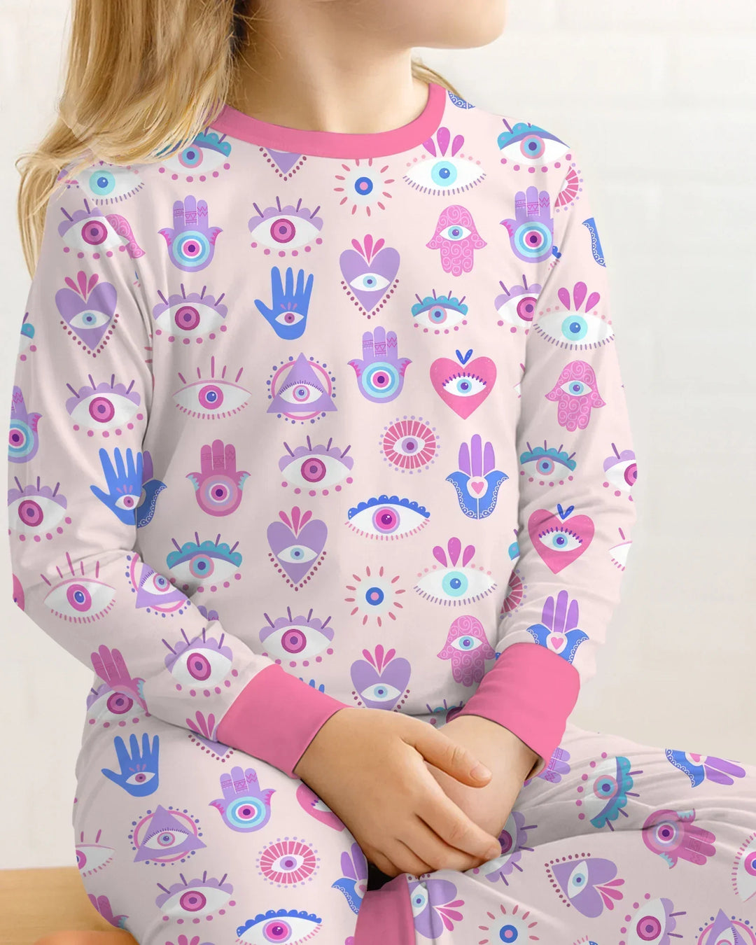 Zweiteiliges Langarm-Pyjama-Set mit Sommerfrüchten