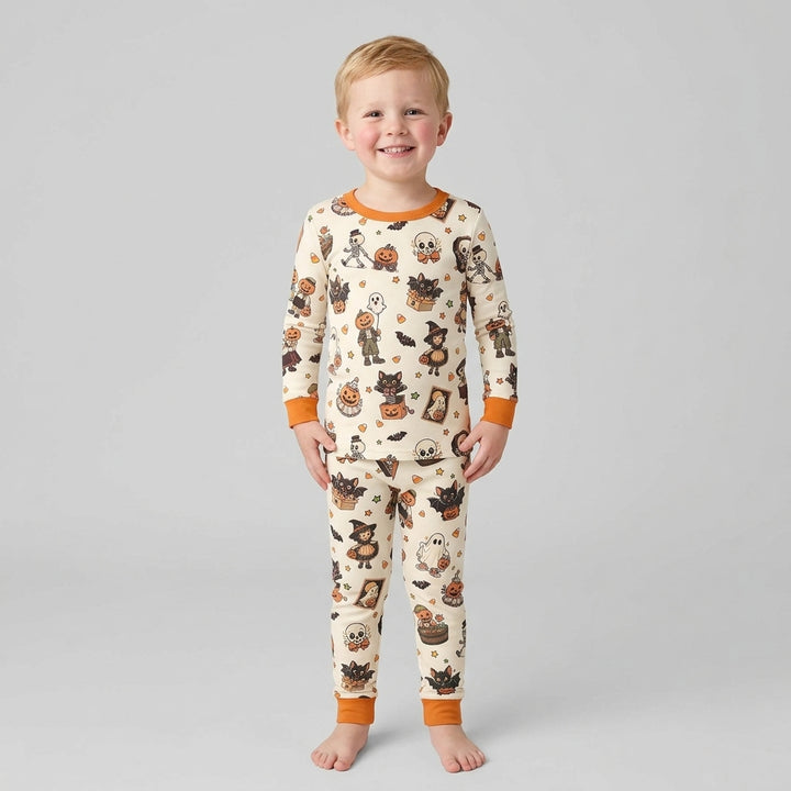 Vintage Halloween Bamboo Two Piece Long Sleeve Pajama Set