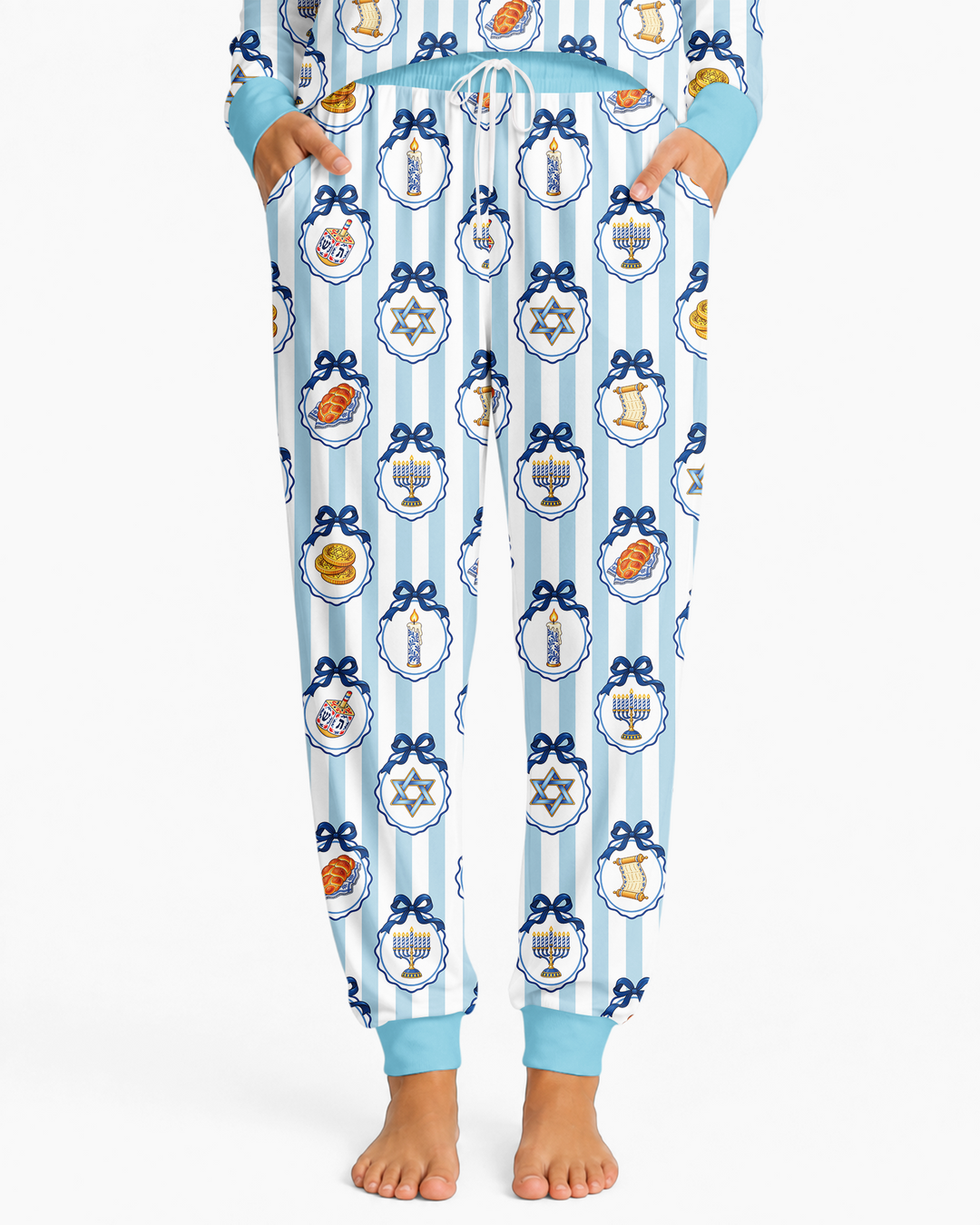 Hanukkah Bows & Blessings Mommy & Me Matching Bamboo Women Pajama Set