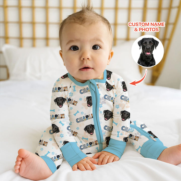 Custom Name Doodle Letters Blue Dog Convertible Zippy