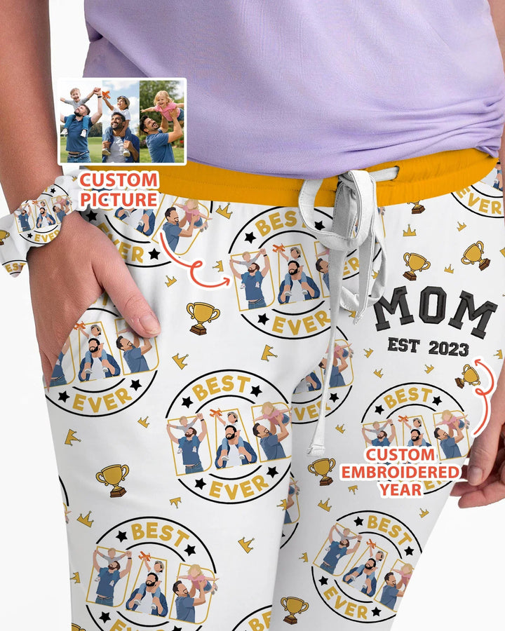 Conjunto de pijama de bambú bordado para mujer, personalizado, a juego para el Día del Padre
