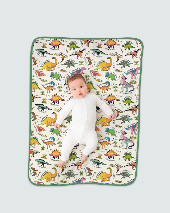 All The Dino Types Bamboo Blanket
