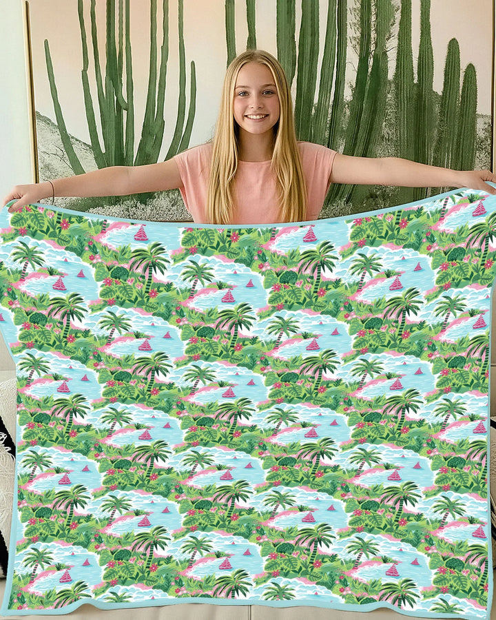Preppy Coast Beach Club Bamboo Blanket