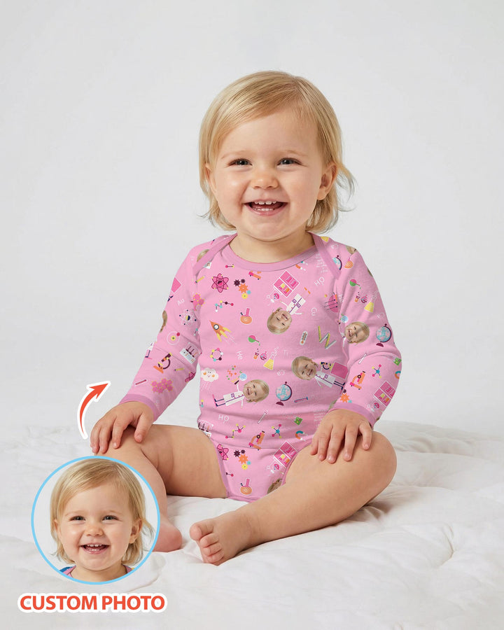 Gerippte Babykleidung mit individuellem Foto - Weich &amp; Skizzenhaft