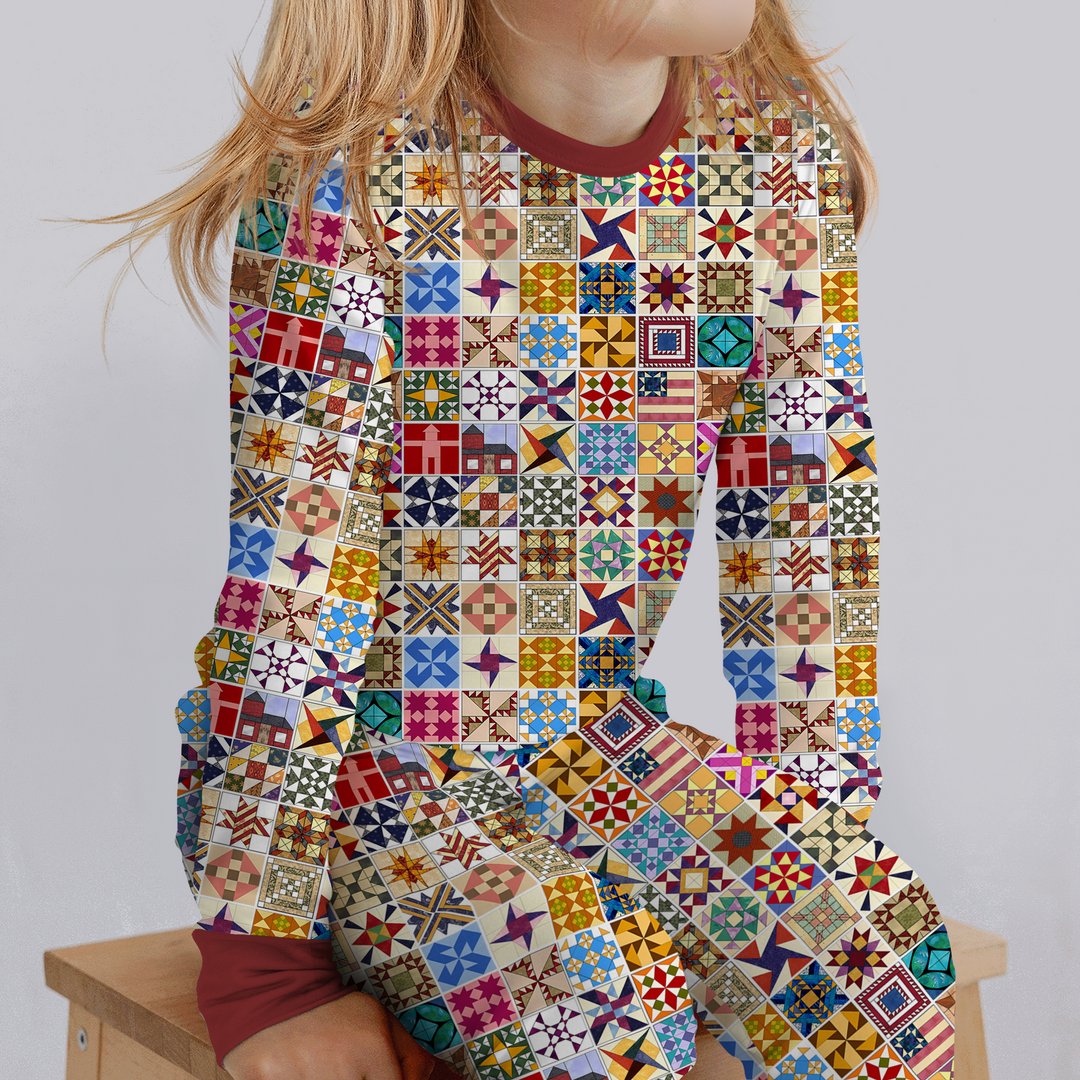 Heritage Quilt Two Piece Long Sleeve Pajama Set