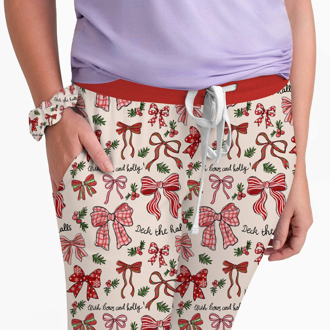 Coquette Christmas Bows Women Pajama Set