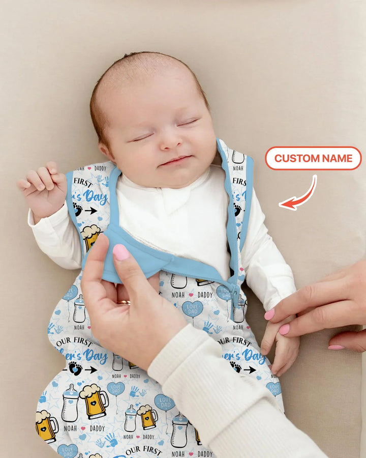 Custom Name First Father's Day Drink Bamboo Sleep Bag