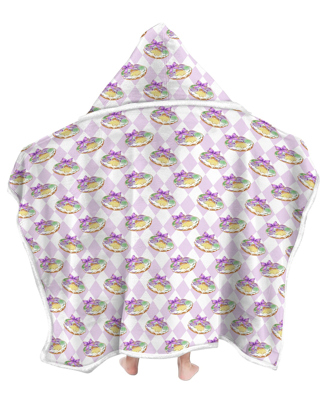 Mardi Gras Donut Wearable Hooded Blanket