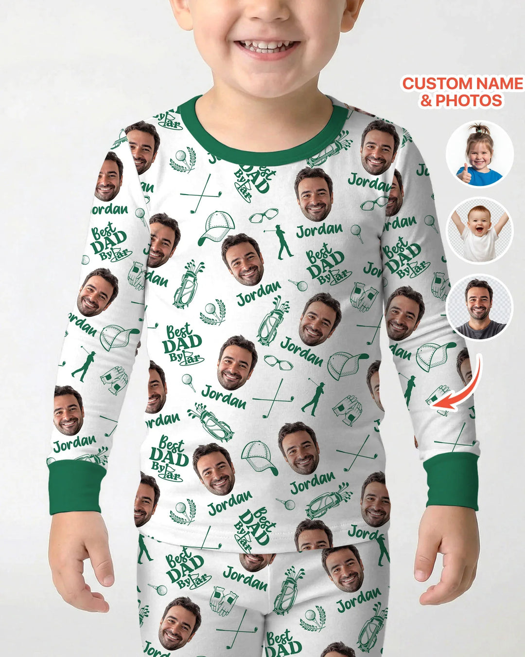 Custom Photo Best Dad By Par Bamboo Two Piece Long Sleeve Pajama Set