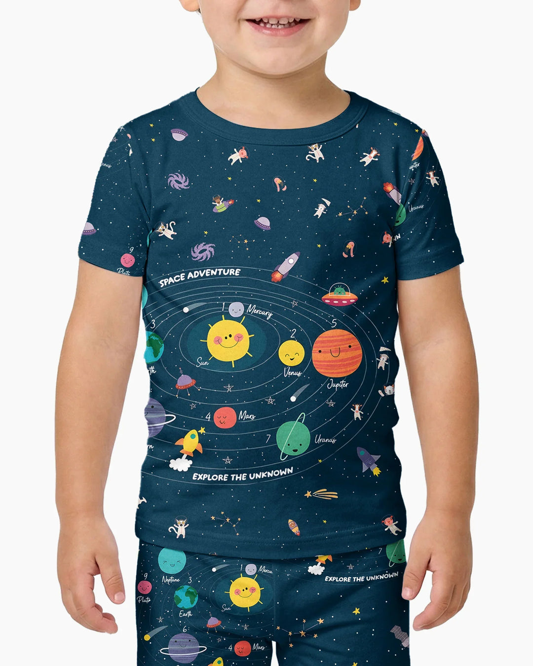Solar System Explorers Bamboo Two Piece Short Sleeve Pajama Set