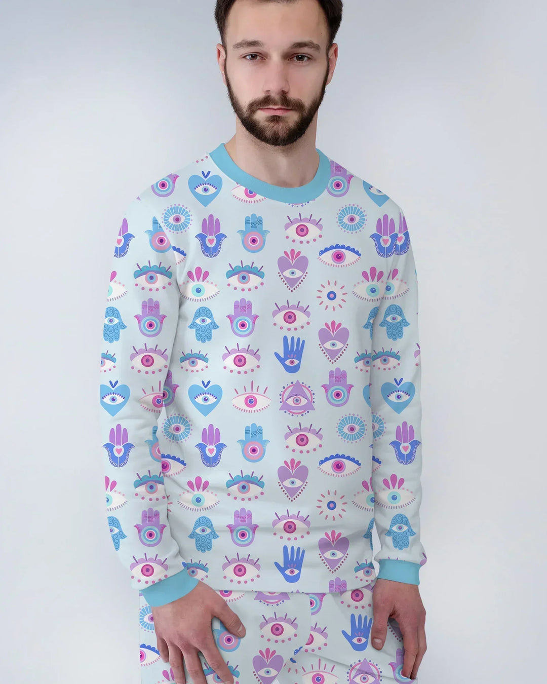 Hamsa Heart Guardians Family Matching Men's Pajama Set