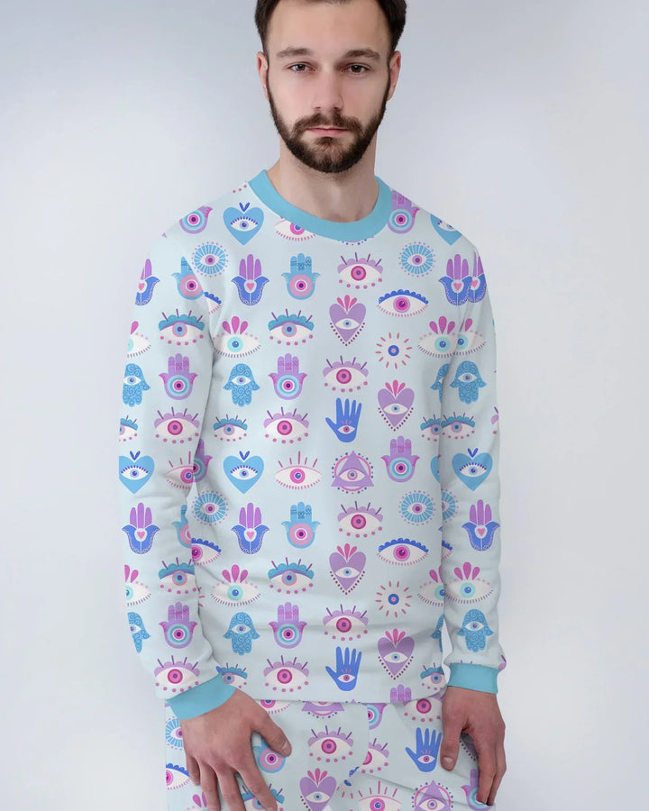 Hamsa Heart Guardians Family Matching Men's Pajama Set
