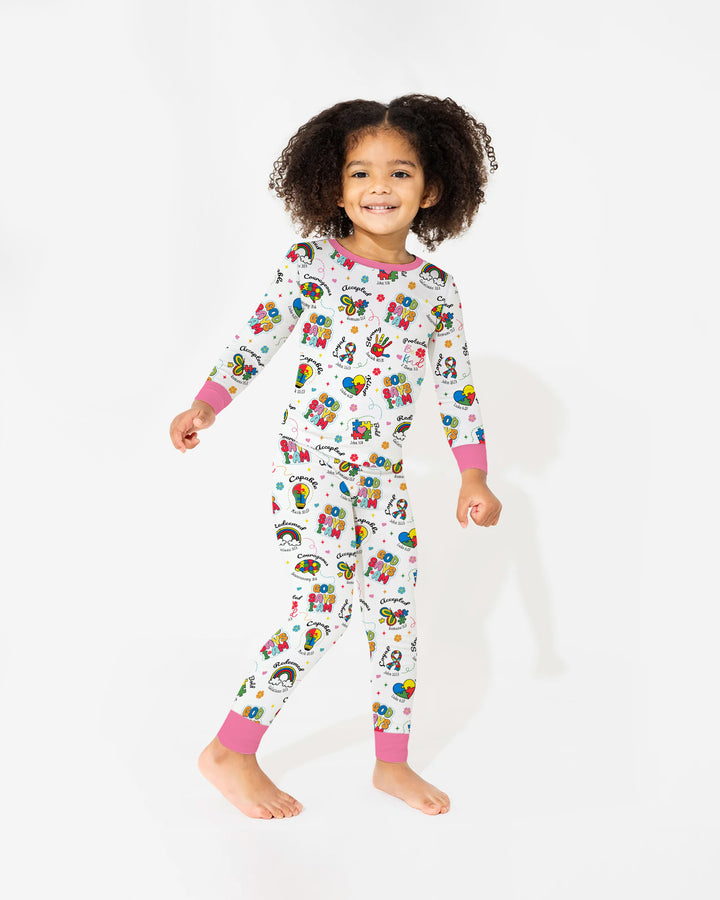 Zweiteiliges Langarm-Pyjama-Set mit Sommerfrüchten