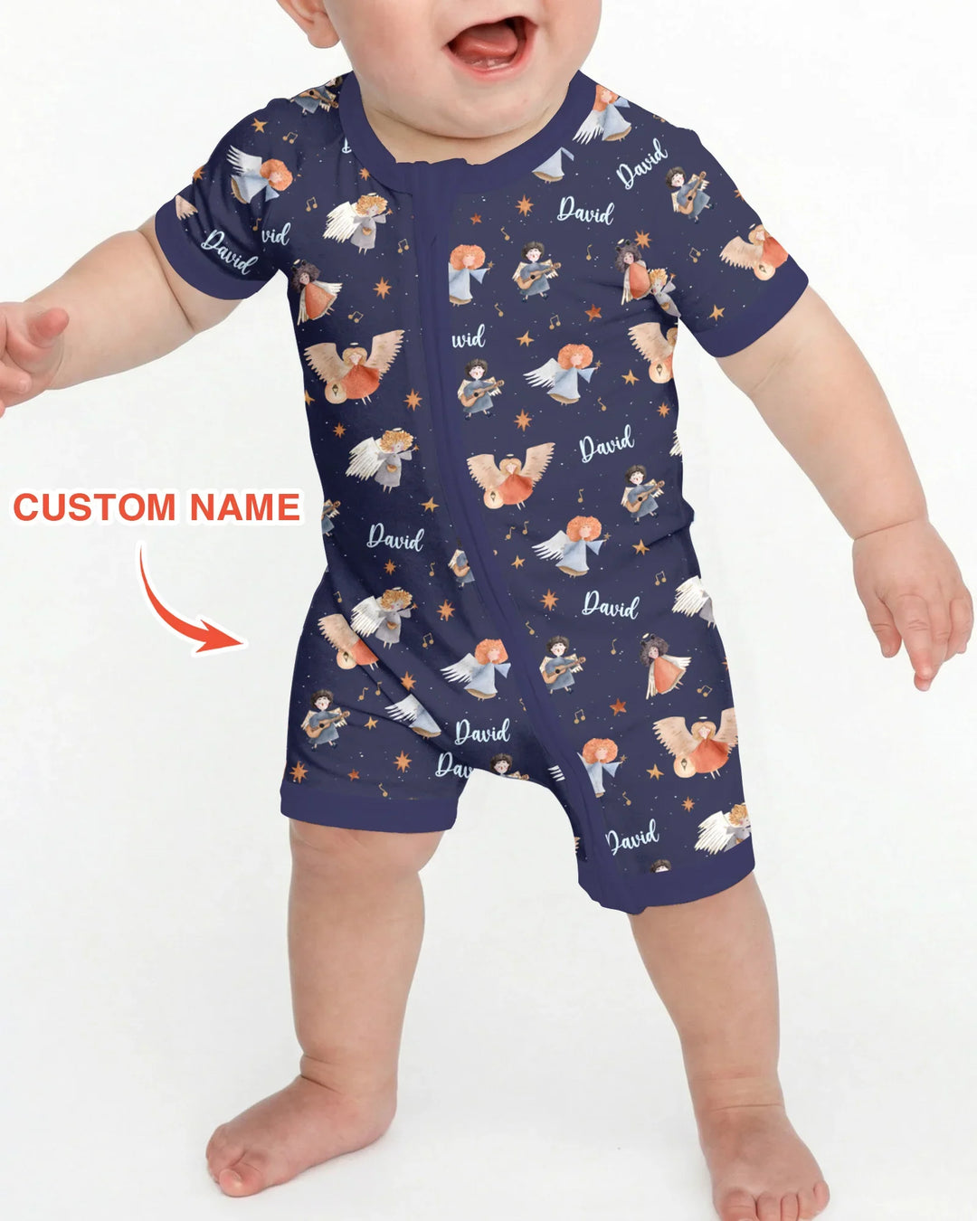 Guardian Angels Custom Name Bamboo Shorty Zippy
