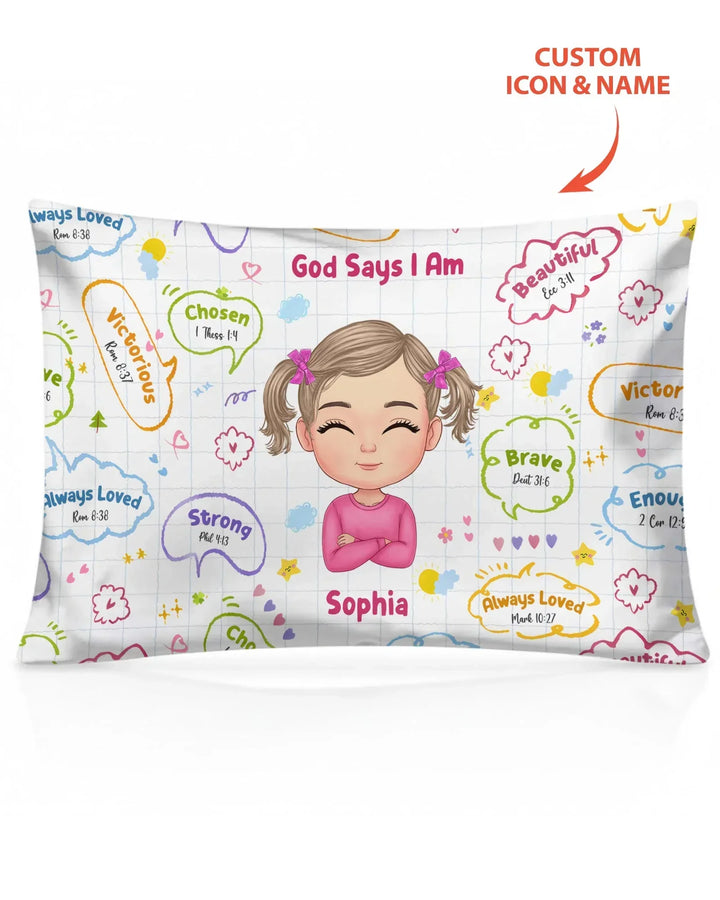 Personalized God Says I Am- Baby Girl Pillow Case