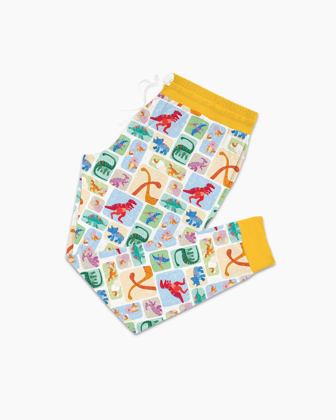 Regenbogen Dino Freunde Familien-Schlafanzug-Set aus Bambus für Damen