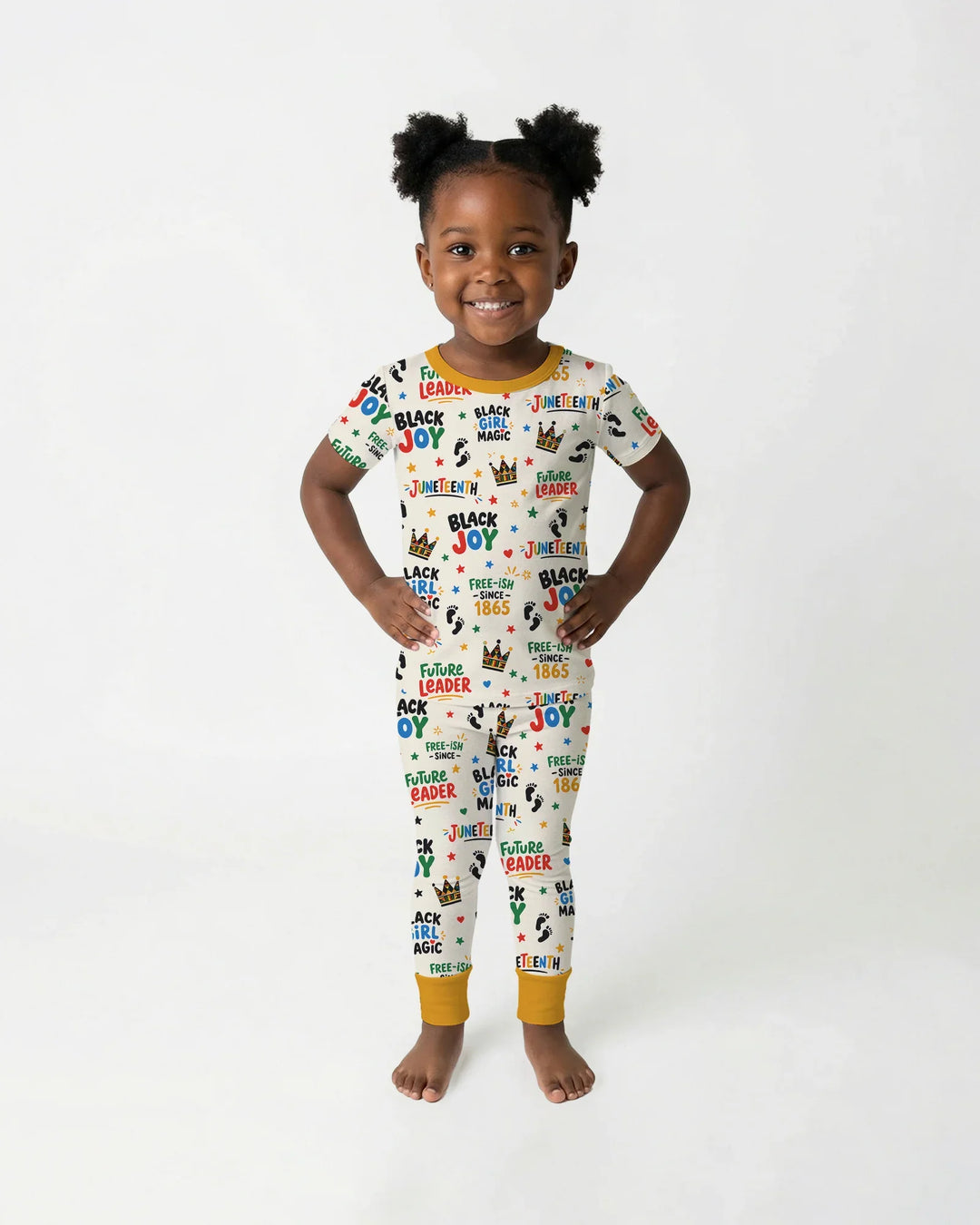 Juneteenth Black Girl Magic Bamboo Two Piece Short Sleeve Pajama Set