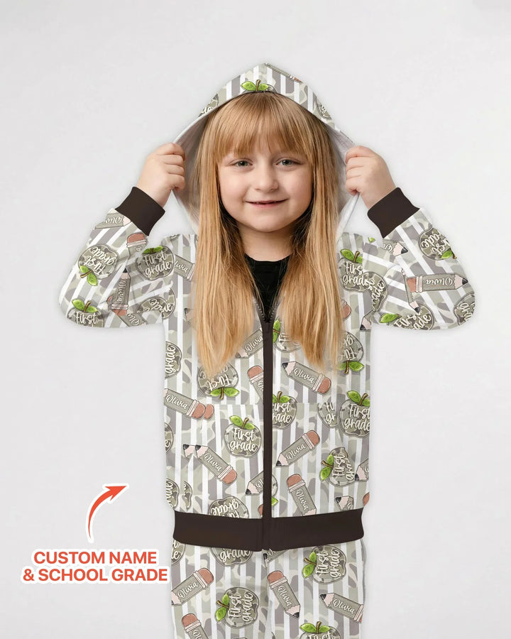 Custom Name Camo Apple Days Bamboo Zip Hoodie