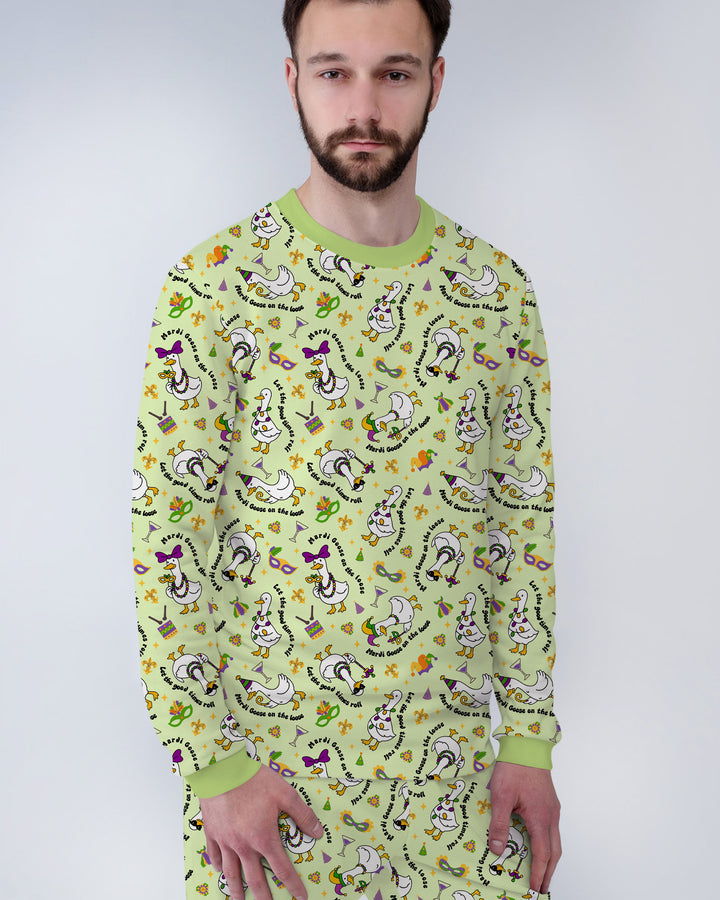 Mardi Gras Silly Goose Men's Pajama Set