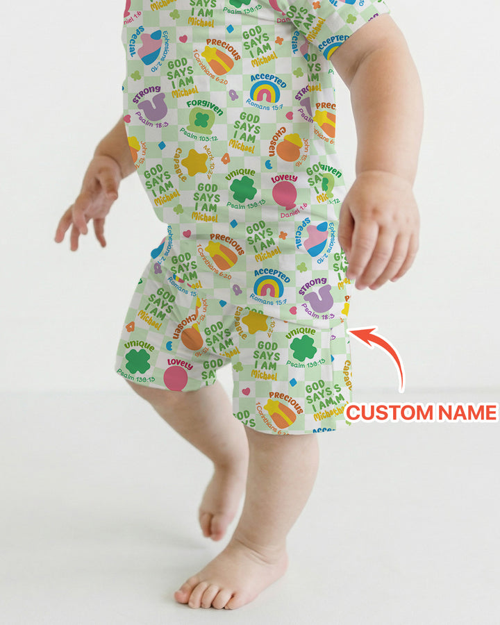 Zweiteiliges Pyjama-Set mit kurzen Ärmeln und Shorts im Sommer-Design