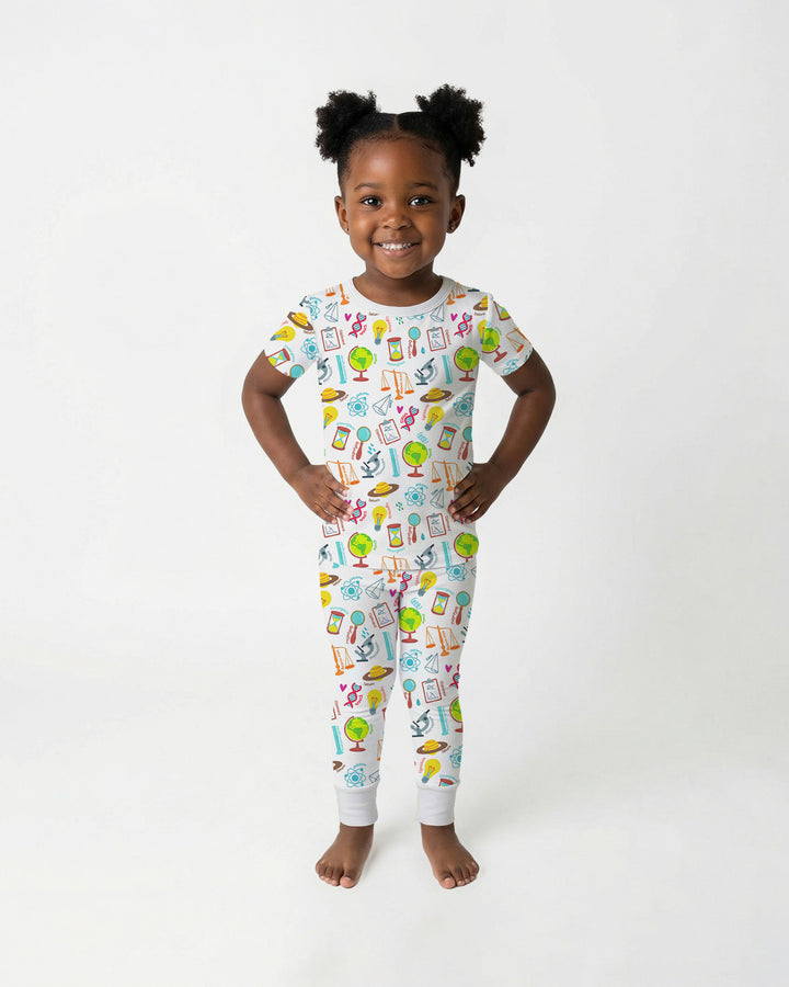 Conjunto de pijama de dos piezas de manga corta de bambú