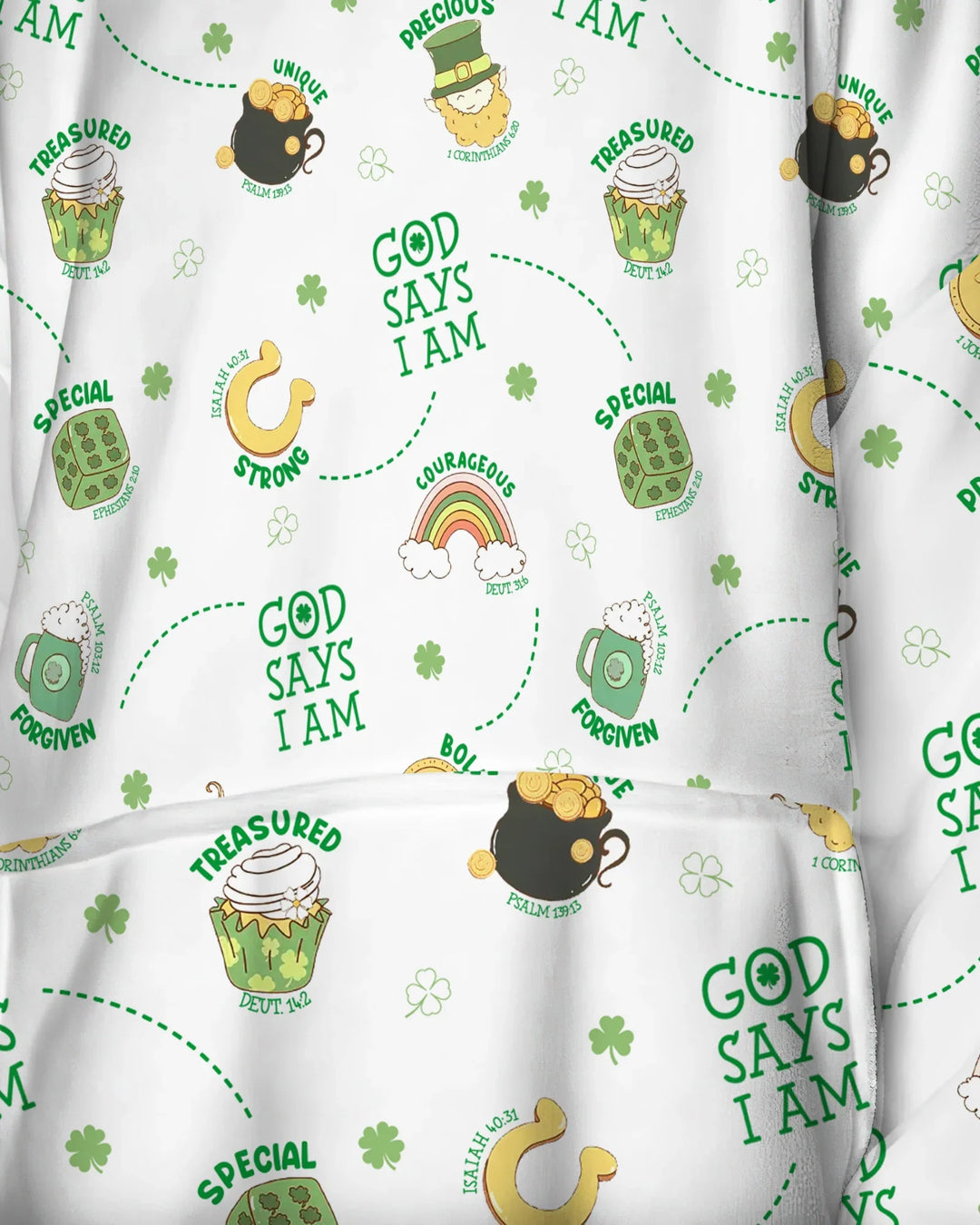 St Patrick's Day God Says I Am Wearable Blanket Hoodie