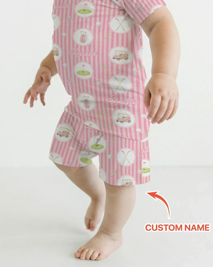 Zweiteiliges Pyjama-Set mit kurzen Ärmeln und Shorts im Sommer-Design