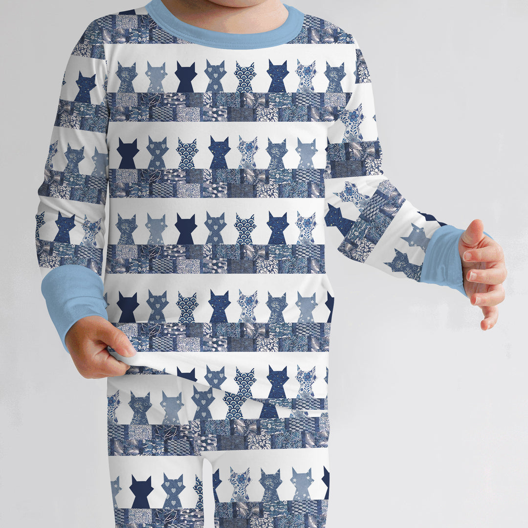 Midnight Feline Two Piece Long Sleeve Pajama Set