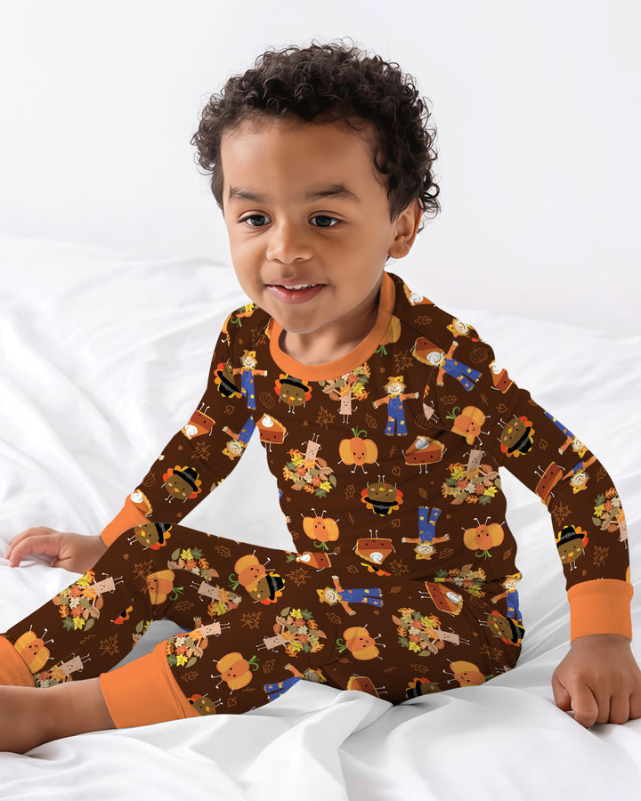 Thanksgiving Festive Bamboo Two Piece Long Sleeve Pajama Set