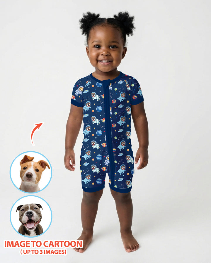 Plantilla PERSONALIZADA de Bambú Pijama Corto con Cremallera