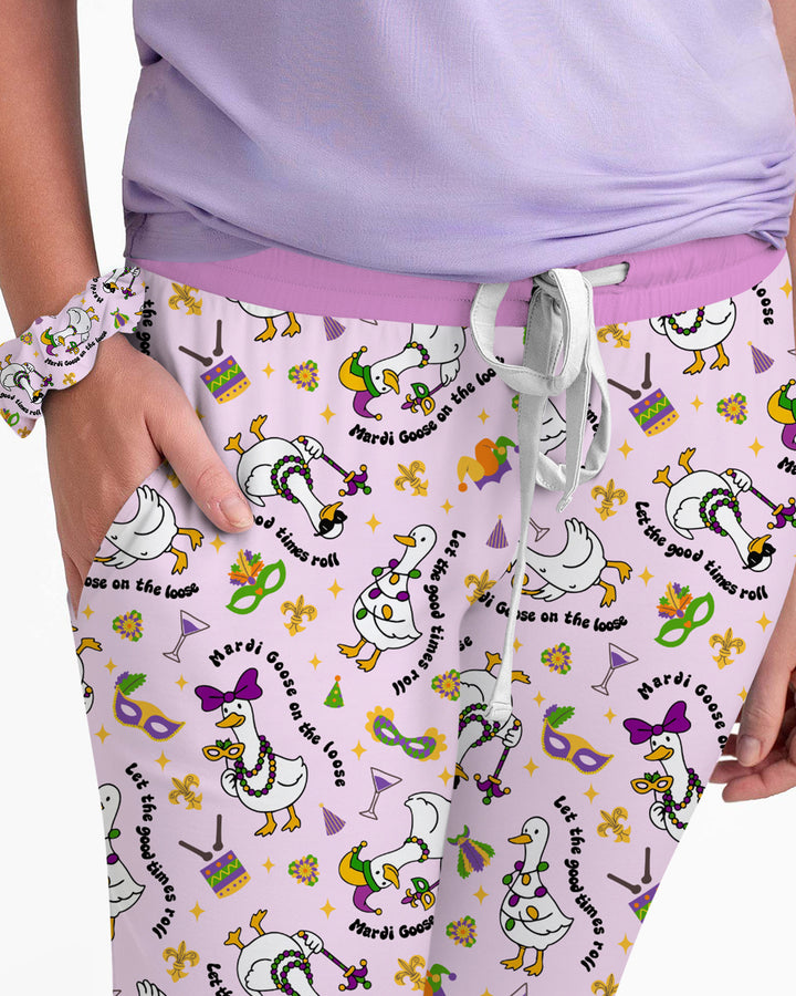 Mardi Gras Silly Goose Women Pajama Set