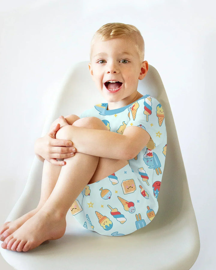 American Ice cream Two Piece Short Sleeve Shorts Pajama Set