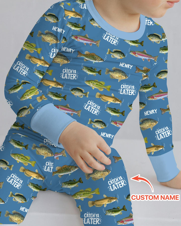 Catch Ya Later Matching Daddy & Me Two Piece Long Sleeve Pajama Set