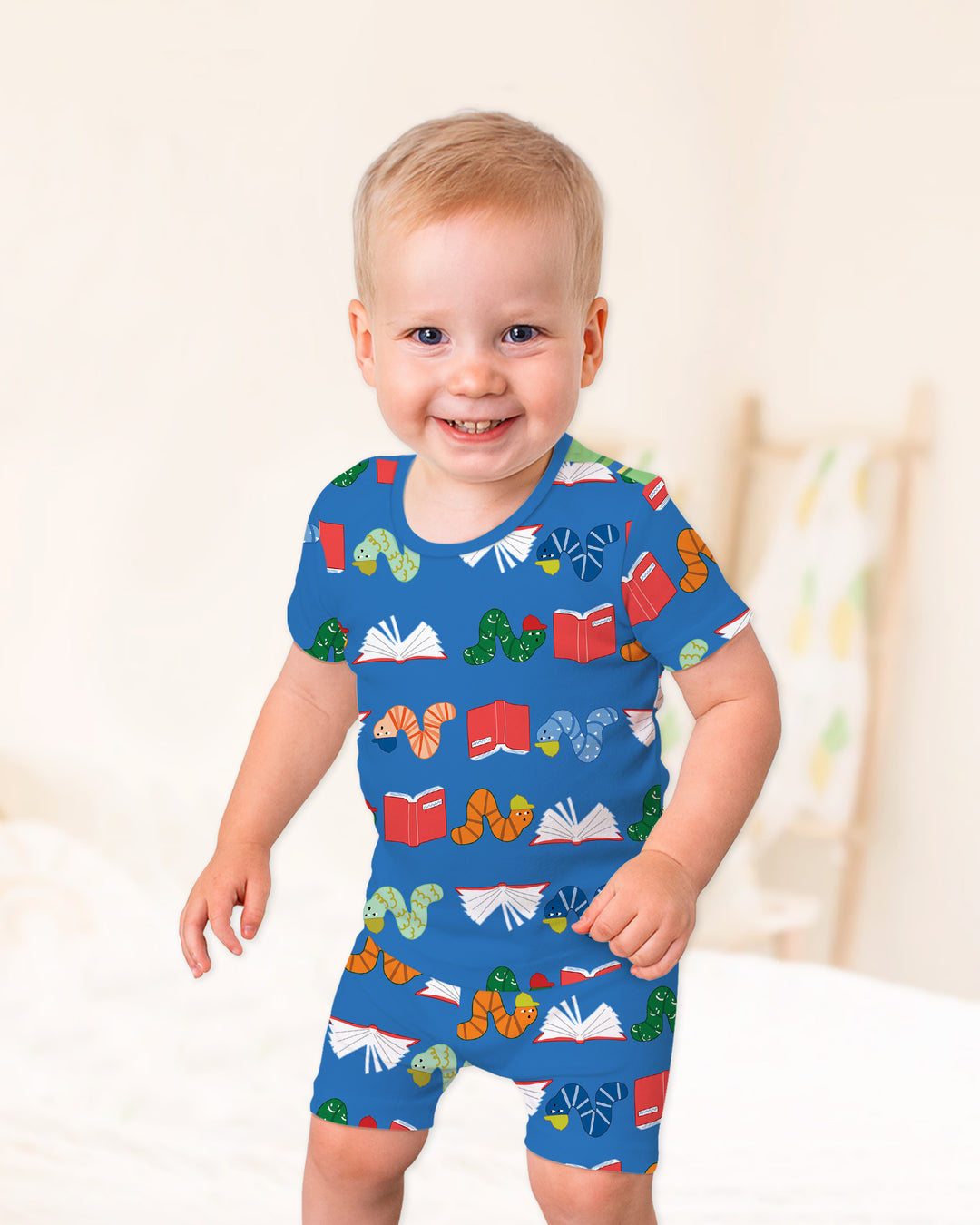 Bookworm Family Matching Bamboo Two Piece Short Sleeve Shorts Pajama Set