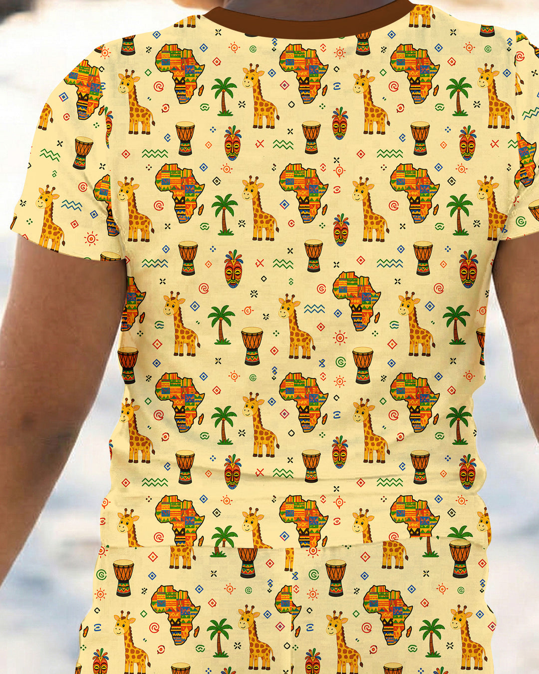 African Culture Bamboo Two Piece Short Sleeve Pajama Set